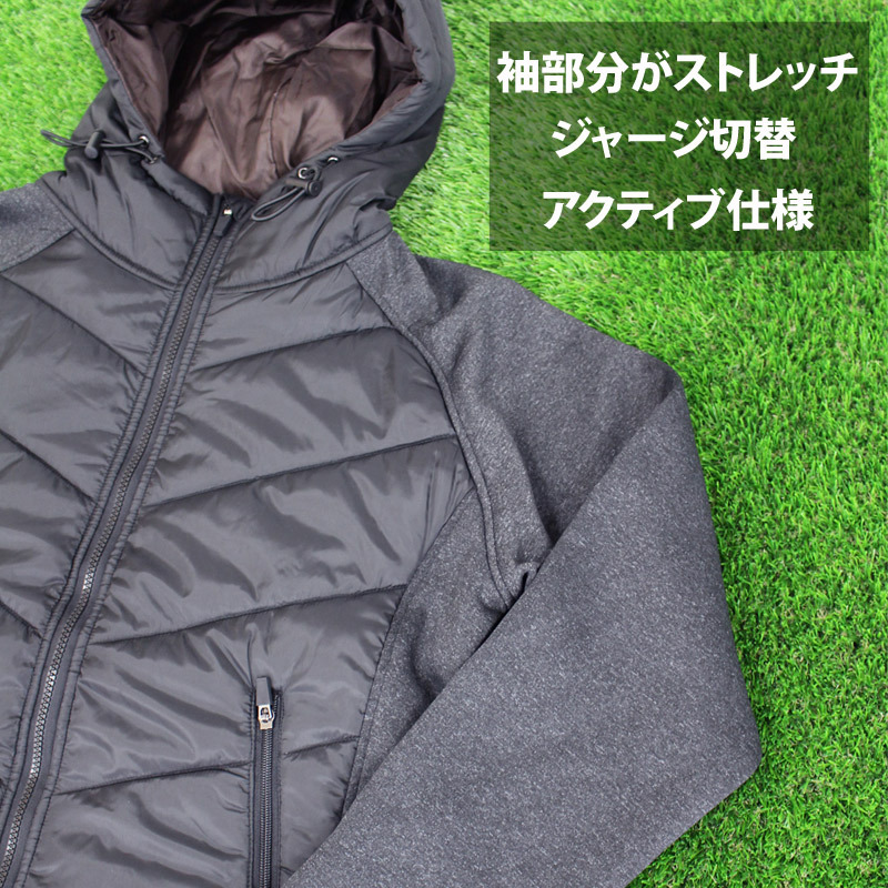 ゴルフウェア メンズ ゴルフジャケット 異素材切替 ナイロン