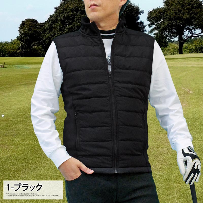 PXG ゴルフ ウェア メンズ ダウンベスト ブラック ゴルフ ダウンベスト メンズ ゴルフウェア ジャケット アウター