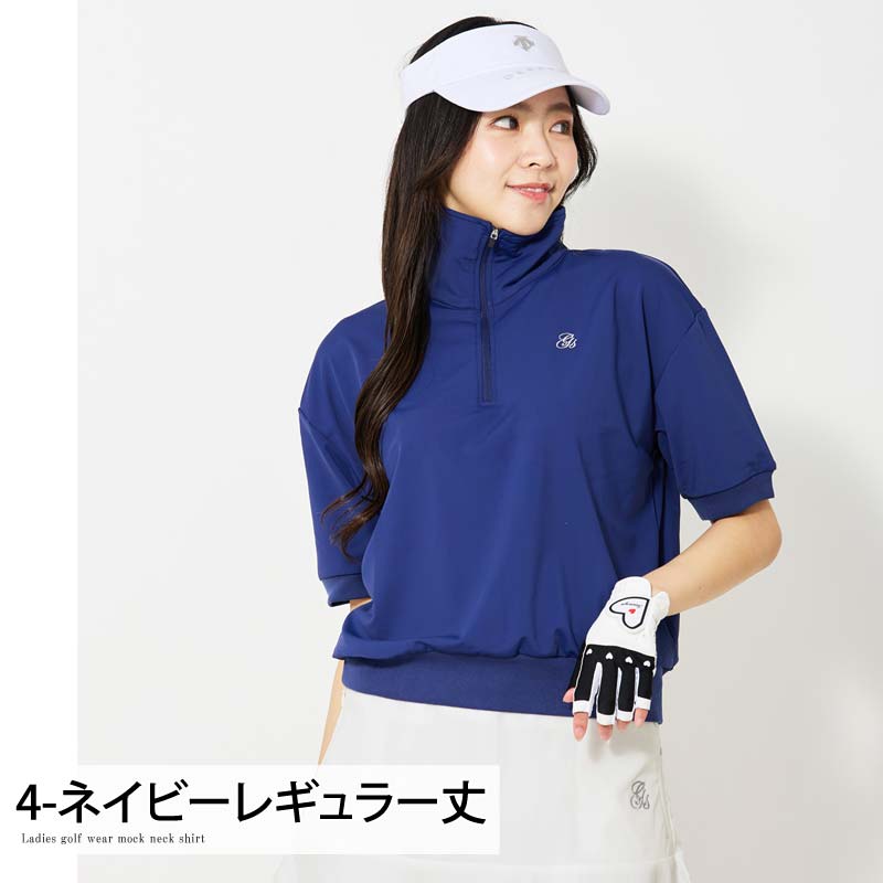 ゴルフウェア レディース gs GOLF ハーフジップ リブトップス