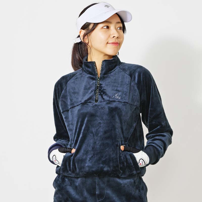 ゴルフウェア レディース gs GOLF トレーナー シャギーフリース ニット