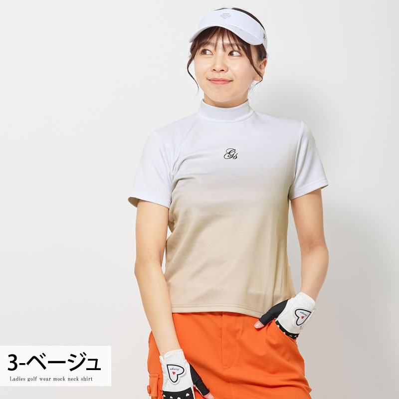 ゴルフウェア レディース モックネック gs GOLF ポロシャツ ハイネック