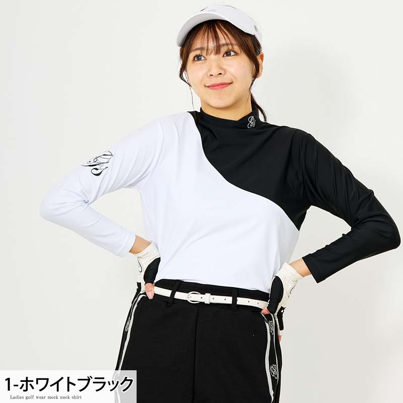 ゴルフウェア レディース モックネック gs GOLF ポロシャツ ハイネック