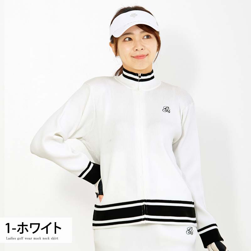 G/FORE ゴルフ レディース ジップ ニット ジャケット 防風 秋冬 ゴルフウェア レディース gs GOLF ジップアップニットジャケット