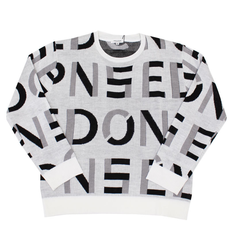 ゴルフウェア メンズ ゴルフニット セーター トップス 総柄 ロゴ 文字