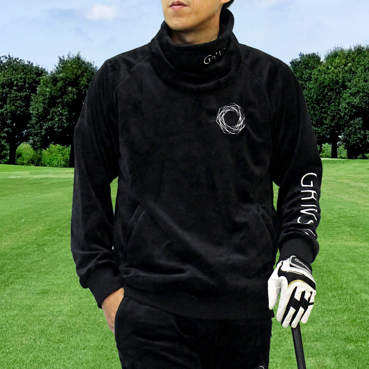 ひしょその！MARK&LONA ゴルフトレーナー ブラック 防風防寒 トップイズム TopIsm ゴルフウェア メンズ ジャケット GIORNO SEVEN