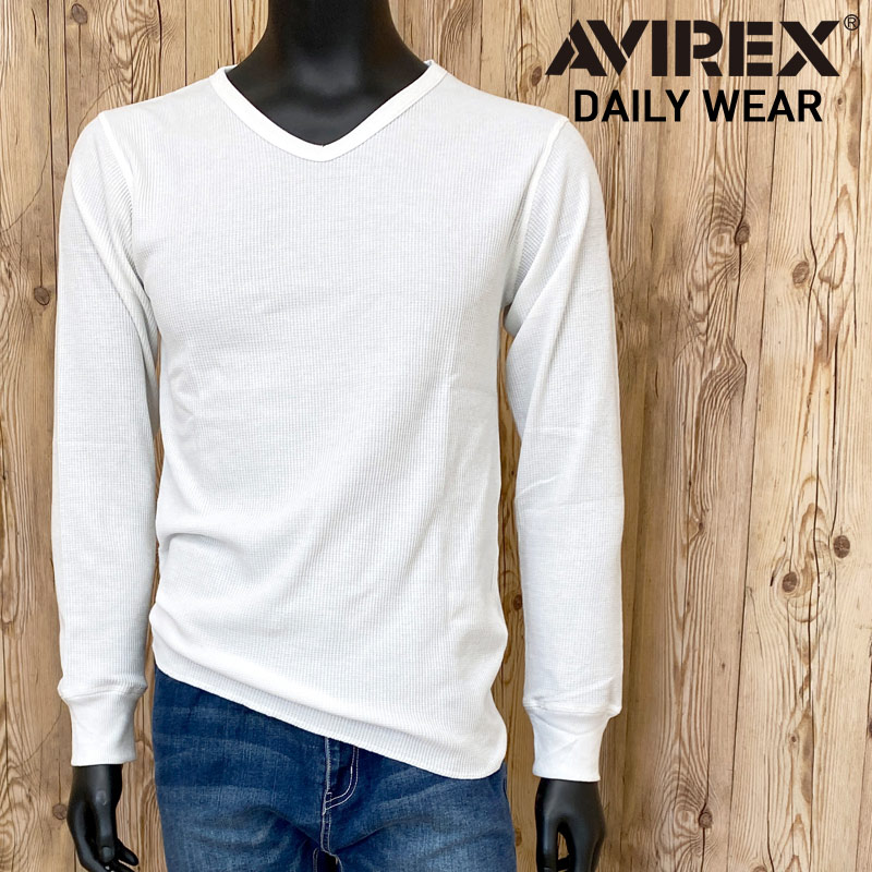 AVIREX アビレックス ロングTシャツ メンズ 長袖 サーマル VネックTシャツ 無地 デイリー...