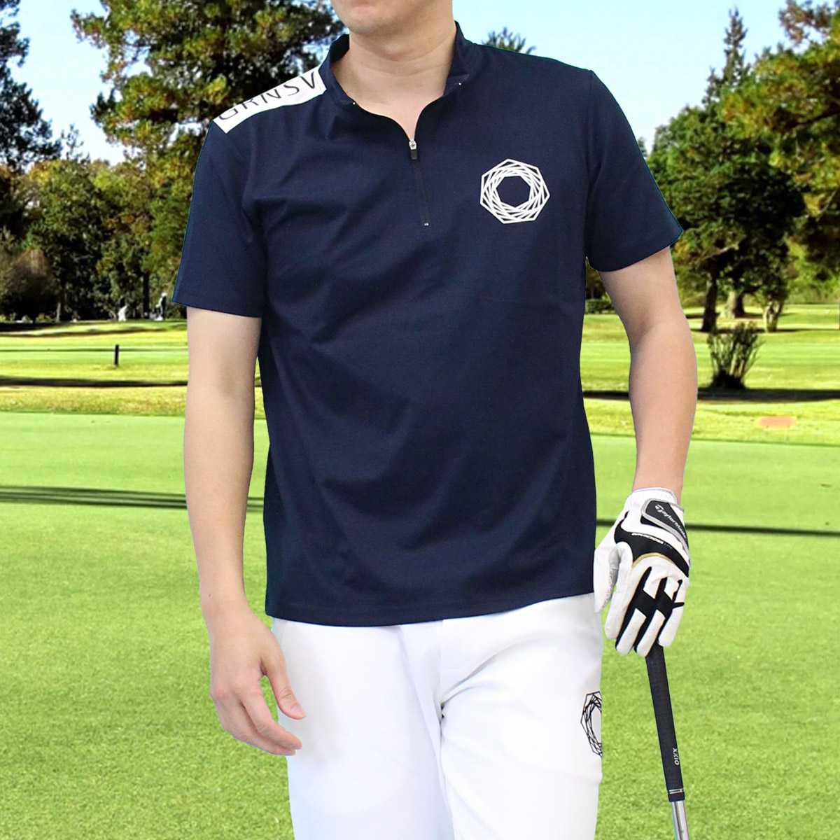 【値下げ】ポロゴルフ メンズウエア ゴルフウェア ハーフジップ ポロシャツ メンズ GIORNO SEVEN ジョルノ