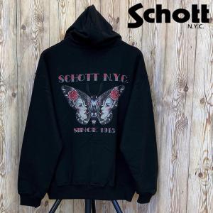 Schott ショット HOODED SWEAT N.Y. バタフライ刺繍プルパーカー スウェット ...