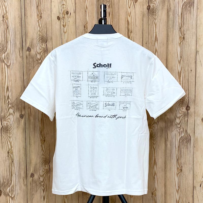 Schott N.Y.C ショット ARCHIVE STAMPS 半袖Tシャツ クルー