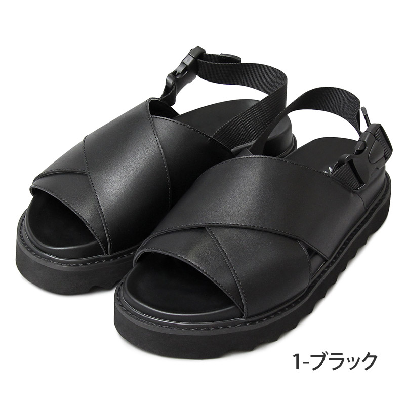 シャークソールクロスバンドサンダル おしゃれ 男女兼用 ユニセックス