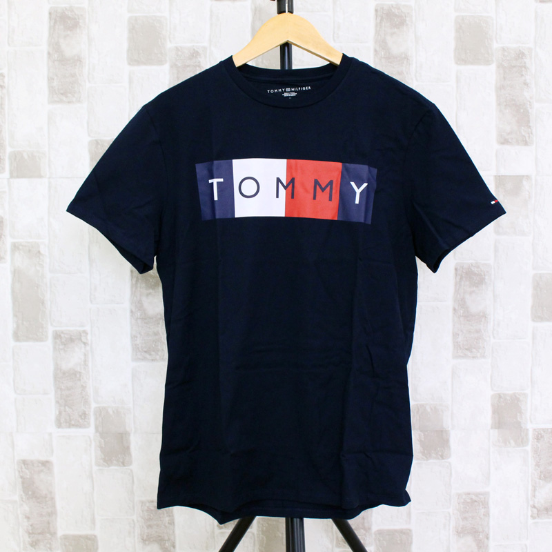 TOMMY HILFIGER トミー ヒルフィガー フラッグ＆ロゴ刺繍 半袖Tシャツ メンズ ブラン...