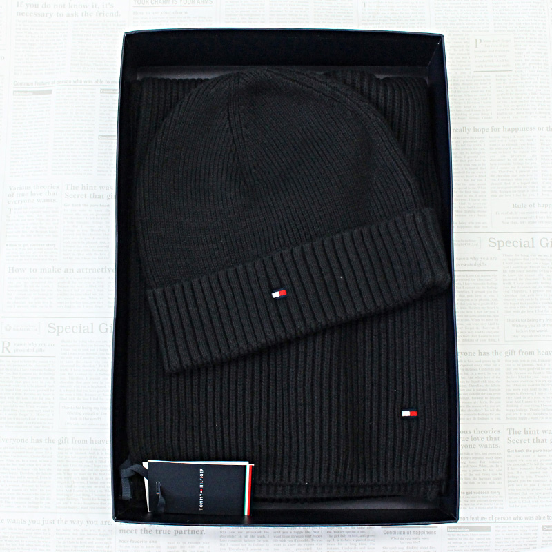   トミー ヒルフィガー マフラー ビーニー セット TOMMY HILFIGER トミー ヒルフィガー マフラー ビーニー セット
