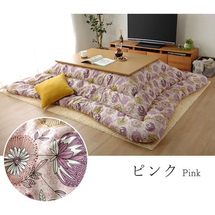 イケヒコ こたつ布団長方形国産花柄掛け単品約205×245cm (KKF205245