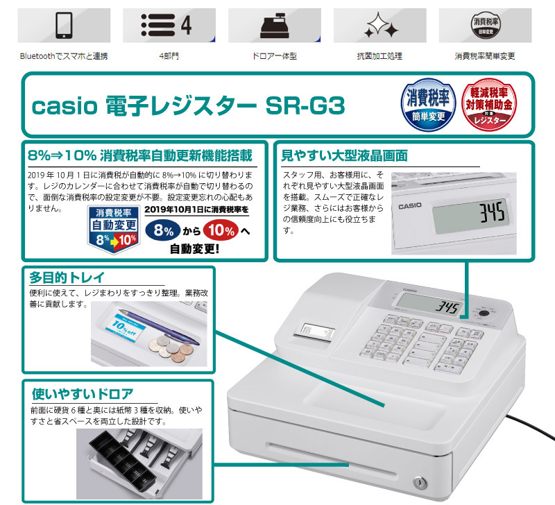 CASIO 医療用レジスター SE-G2-WE - 店舗用品