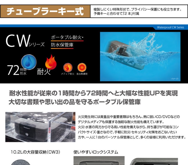 セントリー sentry CFW30200 ポータブル耐火・防水保管庫 チューブ