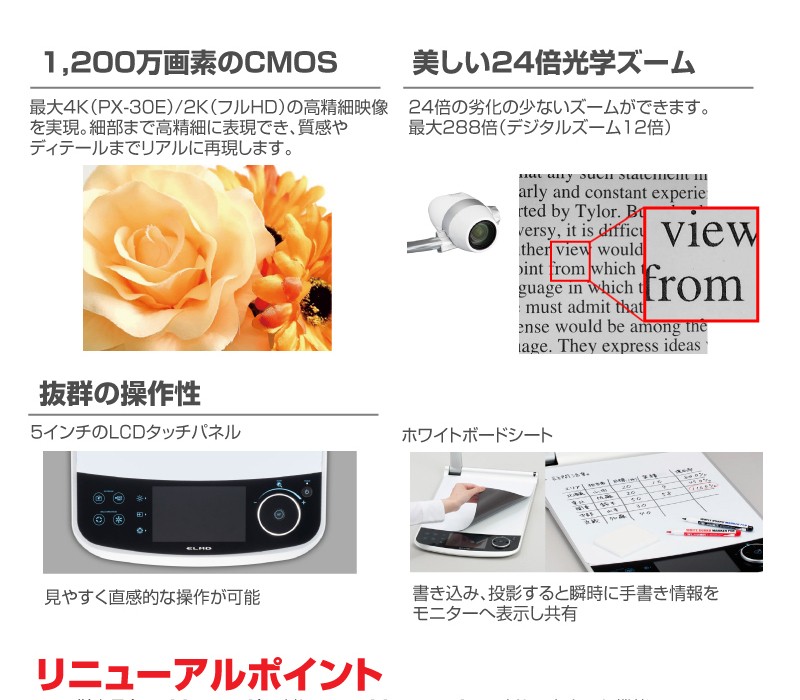ELMO PX-10 書画カメラ 2K 1080万画素 topjapan2_px-10e