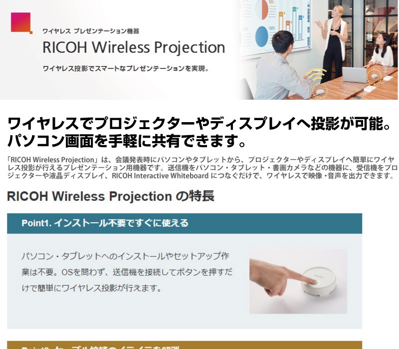リコー ワイヤレス ディスプレイ アダプタ RICOH Wireless Projection 