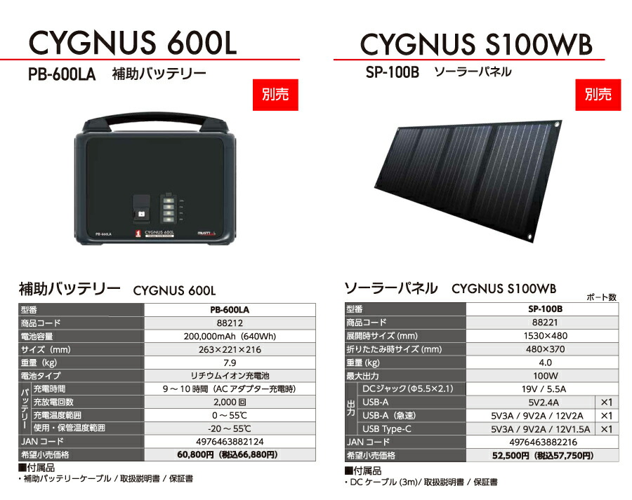 イチネンMTM ポータブル電源 CYGNUS600 PB-600A (88202) 大容量200,000