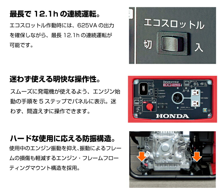 ホンダ（HONDA） 【車上渡し】ホンダ 正弦波 インバーター発電機 (定格