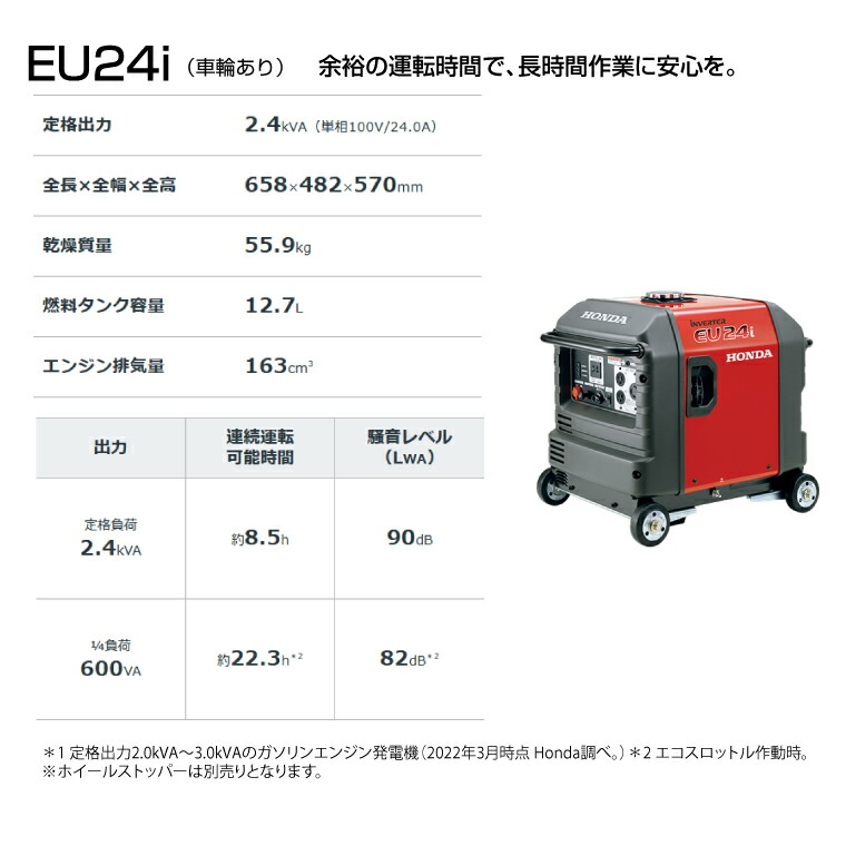ホンダ 【車上渡し】ホンダ HONDA 正弦波 インバーター発電機 (定格