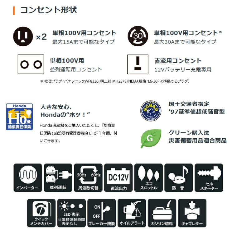 ホンダ 【車上渡し】ホンダ HONDA 正弦波 インバーター発電機 ホンダ 【車上渡し】ホンダ HONDA 正弦波 インバーター発電機