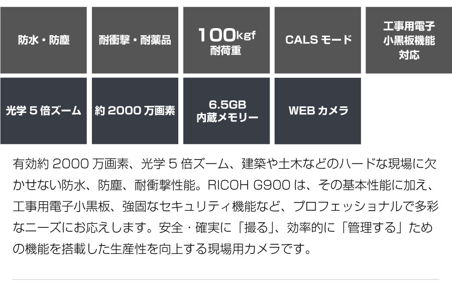 RICOH リコー 防水・防塵・業務用デジタルカメラ G900 (1年保証