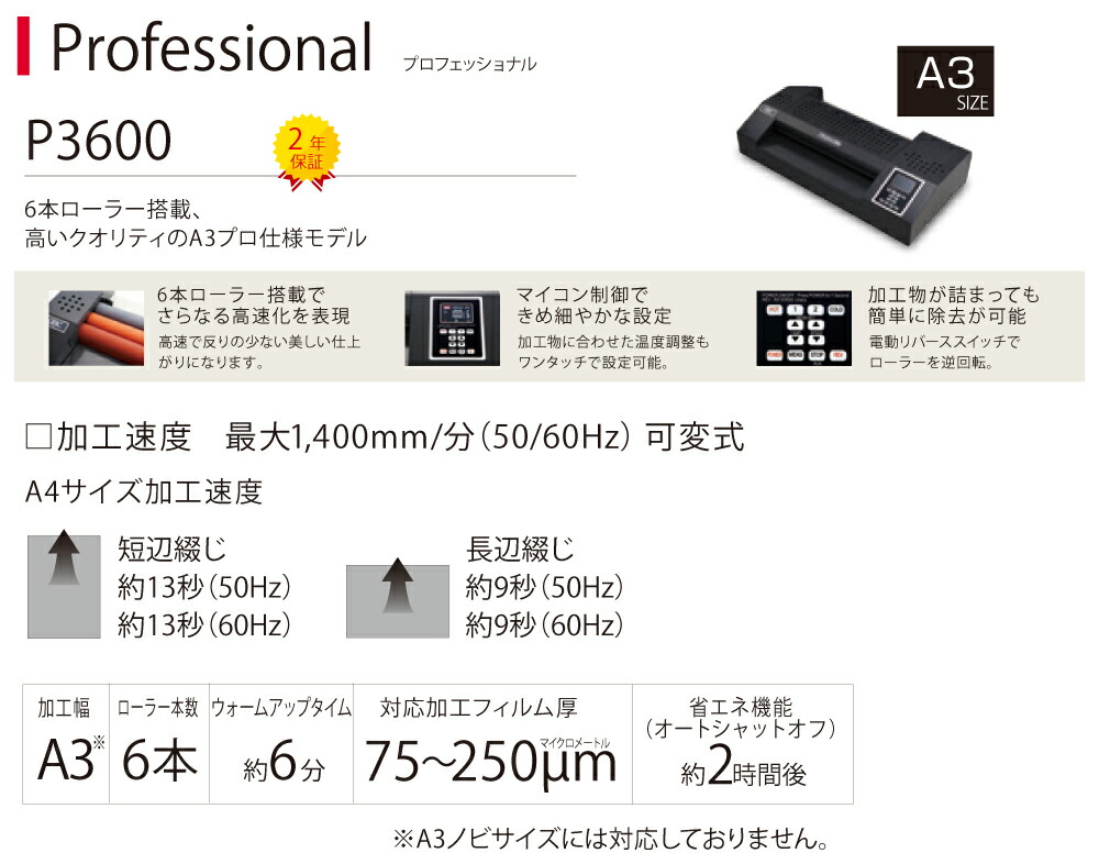 アコ・ブランズ・ジャパン Professional パウチラミネーターP3600
