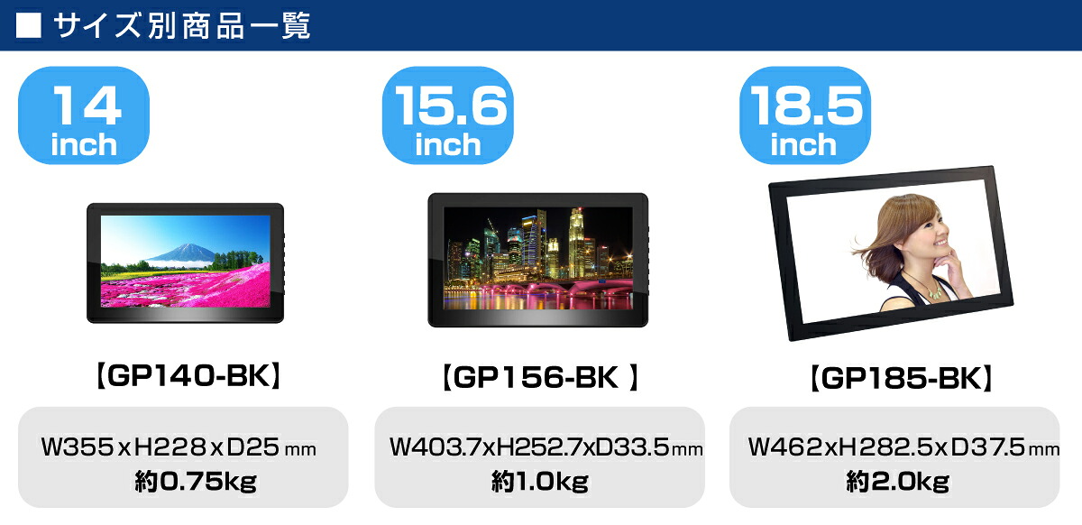 グッドプランニング 15.6インチ 電子POPモニター GP156-BK : トップ