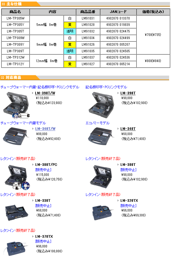 市場 マックス レタツイン用 5mm幅 テープカセット