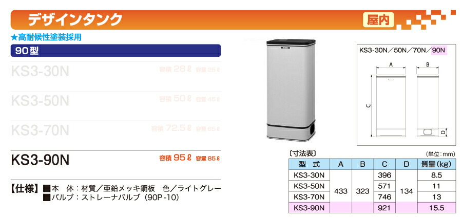 サンダイヤ オイルタンク 屋内用 デザインタンク 90型 (容量：85L