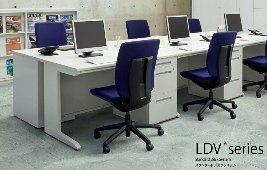 ライオン事務器 LDVシリーズ ビジネスデスク 両袖机 LDV-M147DS-DE-WW