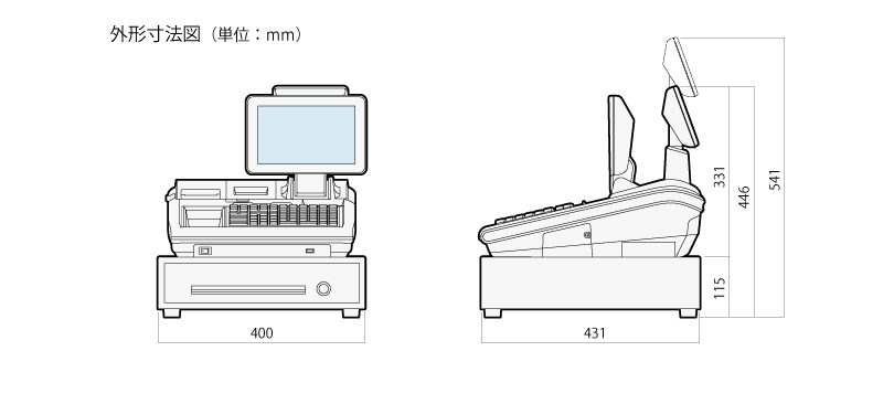 TEC（TOSHIBA） レジスター 本体 東芝テック TEC MA-3055 ロール紙10巻