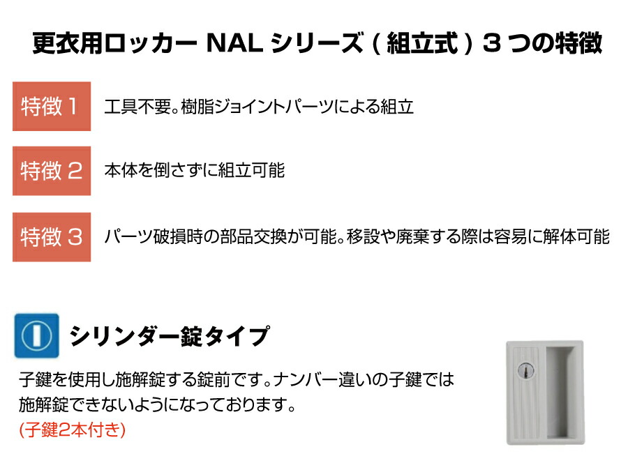 組立作業必要品)豊國工業 更衣用ロッカー NAL-S3 ホワイトグレー 重量