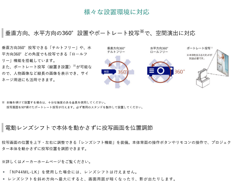 NEC 液晶プロジェクター ViewLight プロフェッショナルモデル レンズ