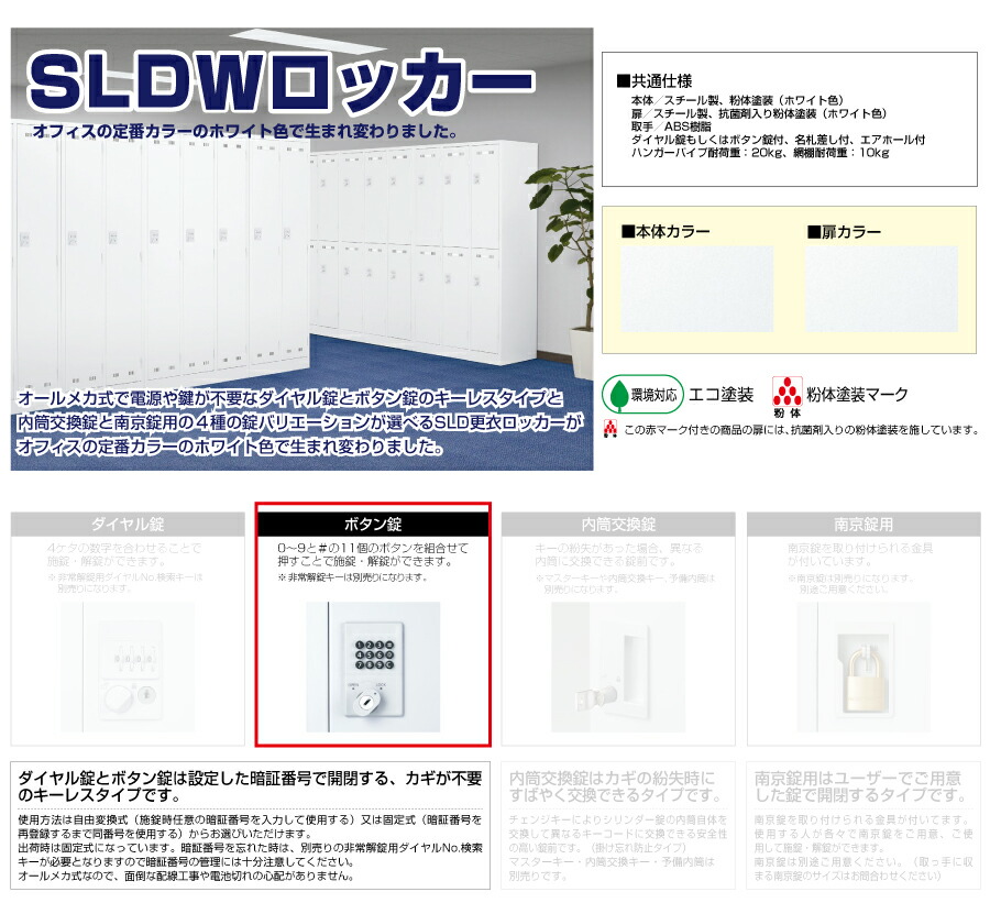 生興 セイコー SLDWロッカー SLDW-4-B (076432) ホワイト 重量50kg