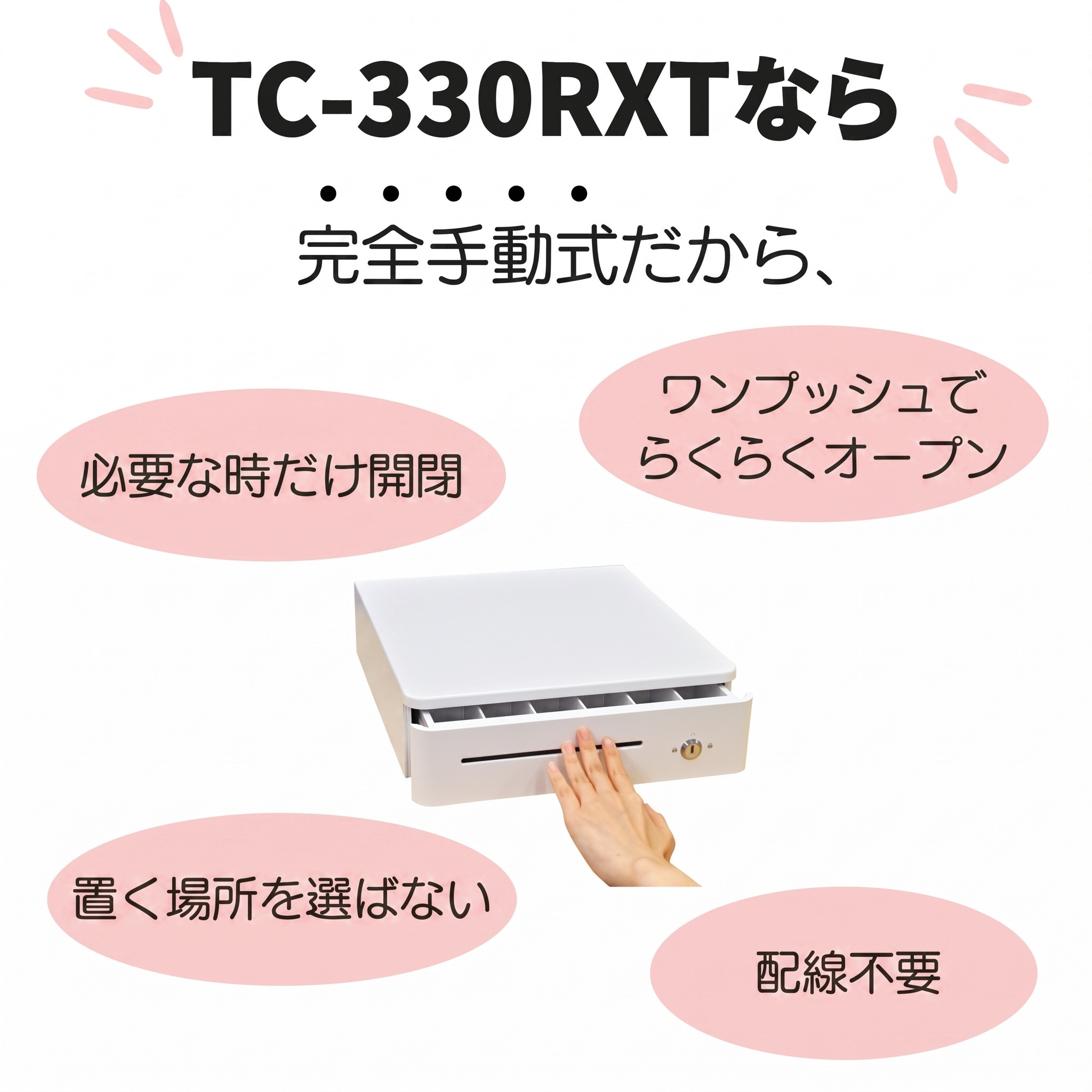 NASCO ナスコー 小型 手動開閉キャッシュドロアー (6硬貨＋3紙幣) TC
