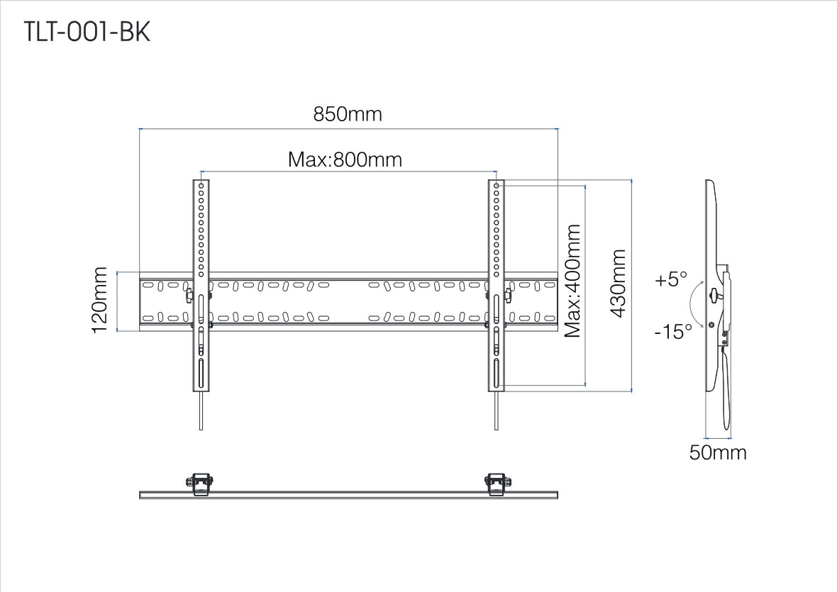 デジタルサイネージ壁掛金具 60~86インチ対応 チルト (TLT-001-BK
