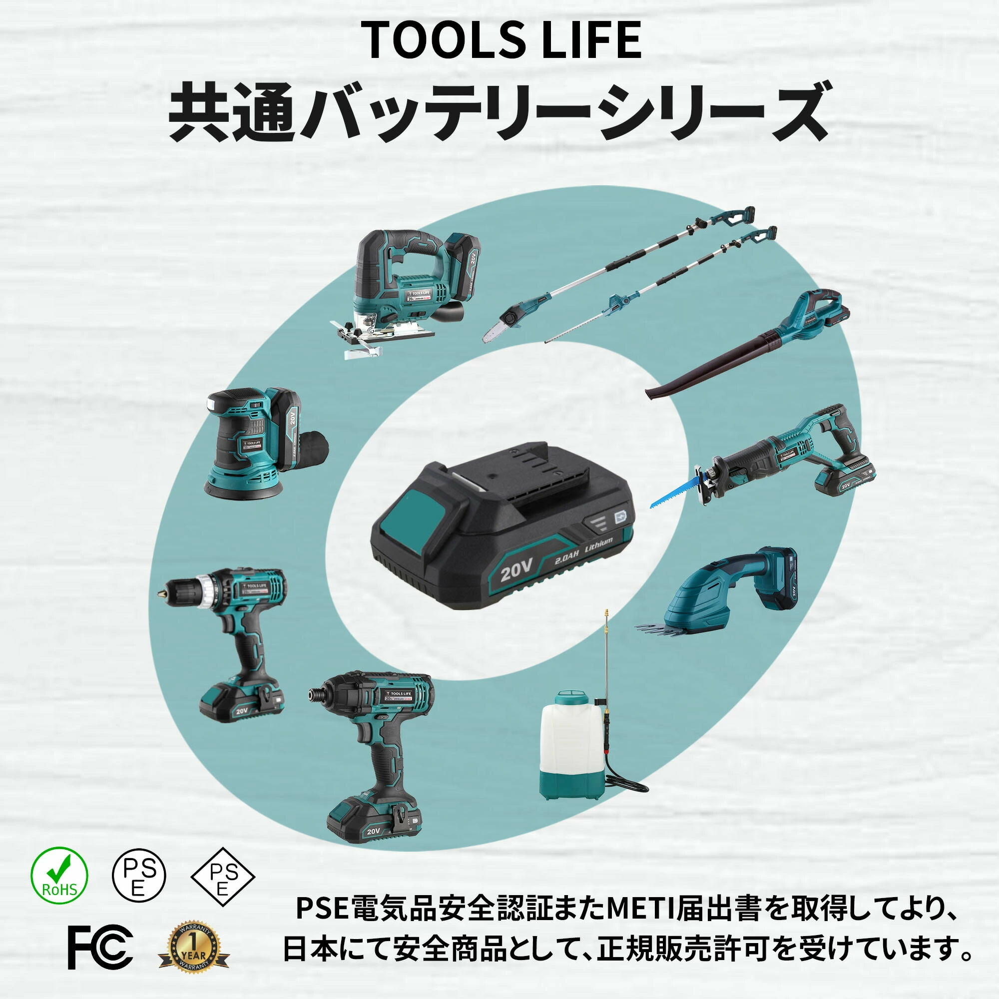 全品送料0円 TOOLS LIFE 20Vバッテリー 4000mah TSLF-4000