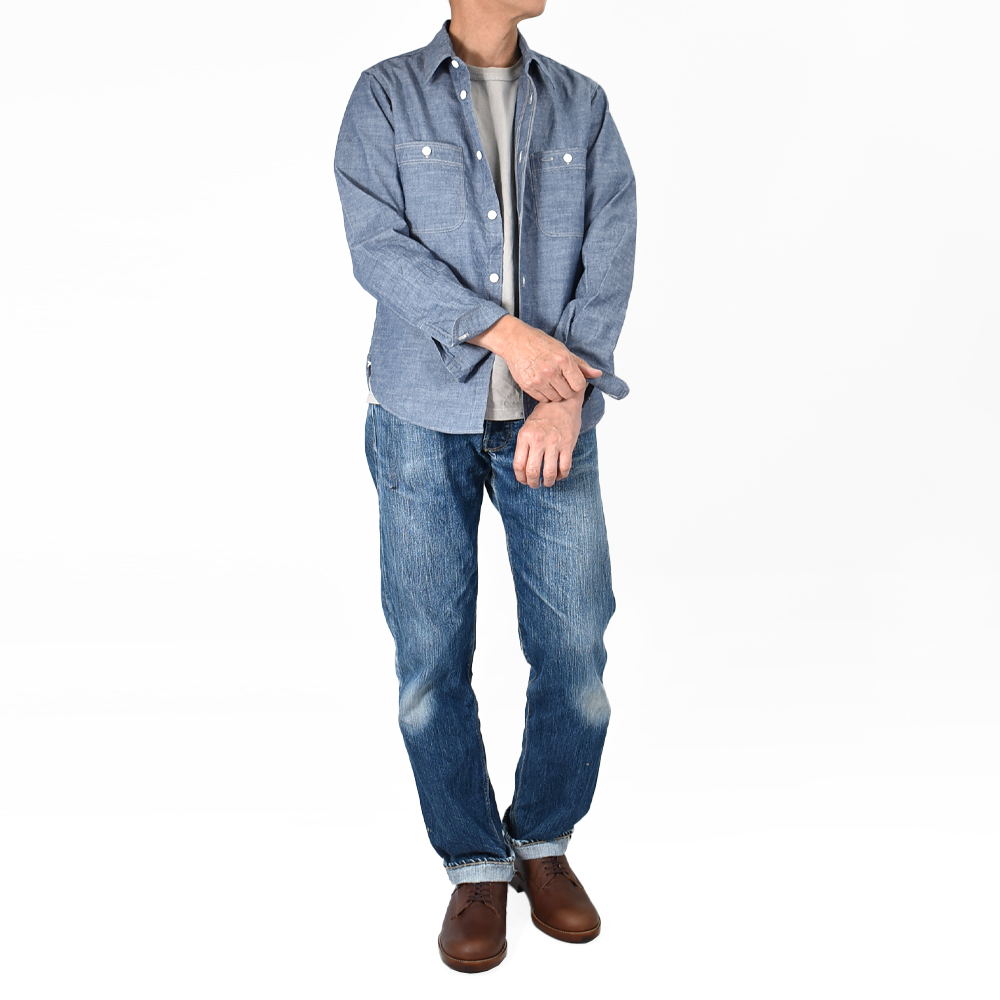DELUXEWARE デラックスウエア シャツ 56 INDIGO CHAMBRAY 長袖