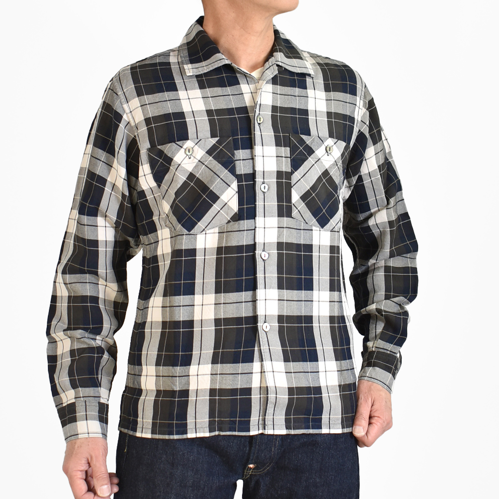 デラックスウエア DELUXEWARE シャツ RAYON DUCK SHIRT 長袖レーヨンチェックシャツ RCS-04L