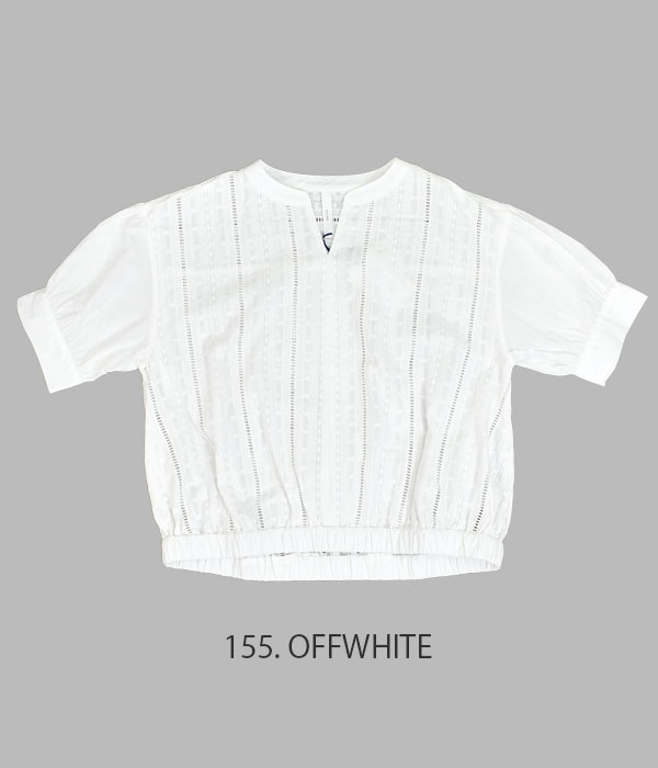ケレン KELEN ブラウス LACE DESIGN TOPS "SEAM" レース使いブラウス スキッパー 半袖プルオーバー LKL23SBL2028