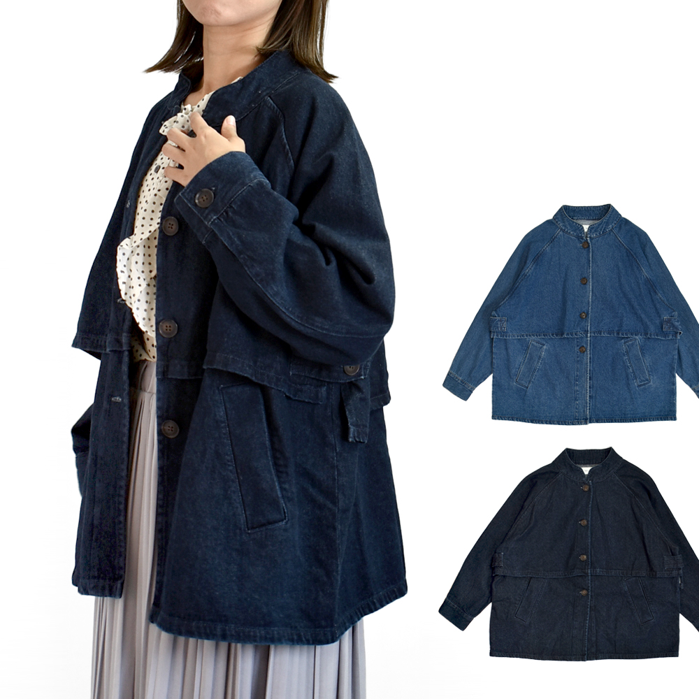 Kelen（ケレン） デニムジャケット KIKO FLAP DESIGN MAO COLLAR DENIM