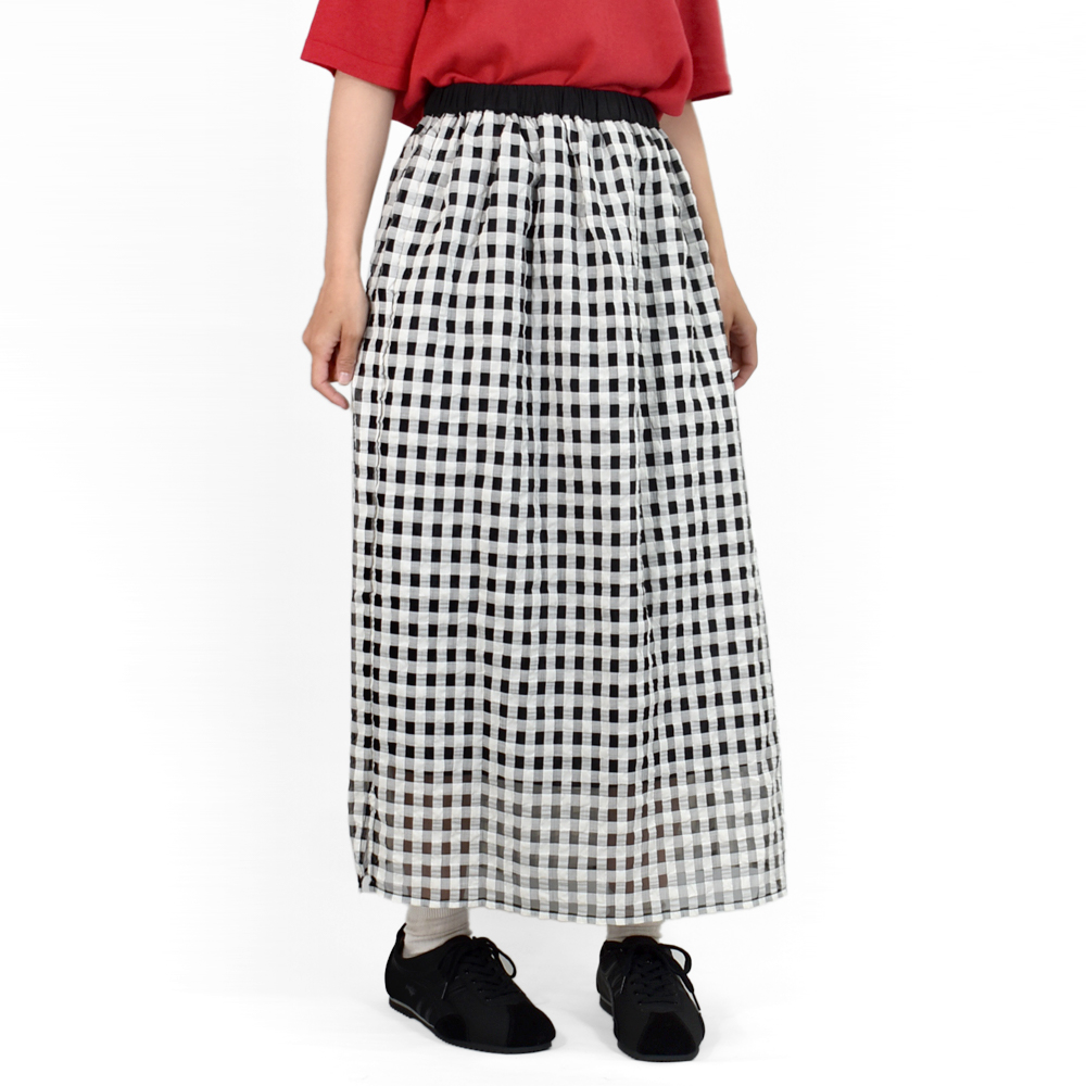 Kelen（ケレン） スカート WISS SHEER CHECK STRAIGHT SILHOUETTE