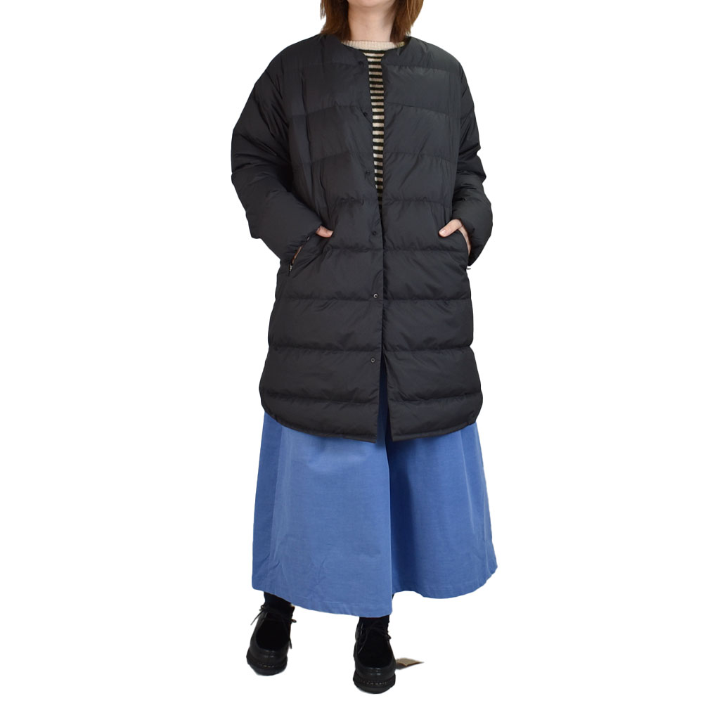 未使用⭐︎オーシバル オーチバル　ダウンコート ブラック　キルティング　ノーカラー ORCIVAL（オーシバル） オーチバル コート Round Neck Long Coat