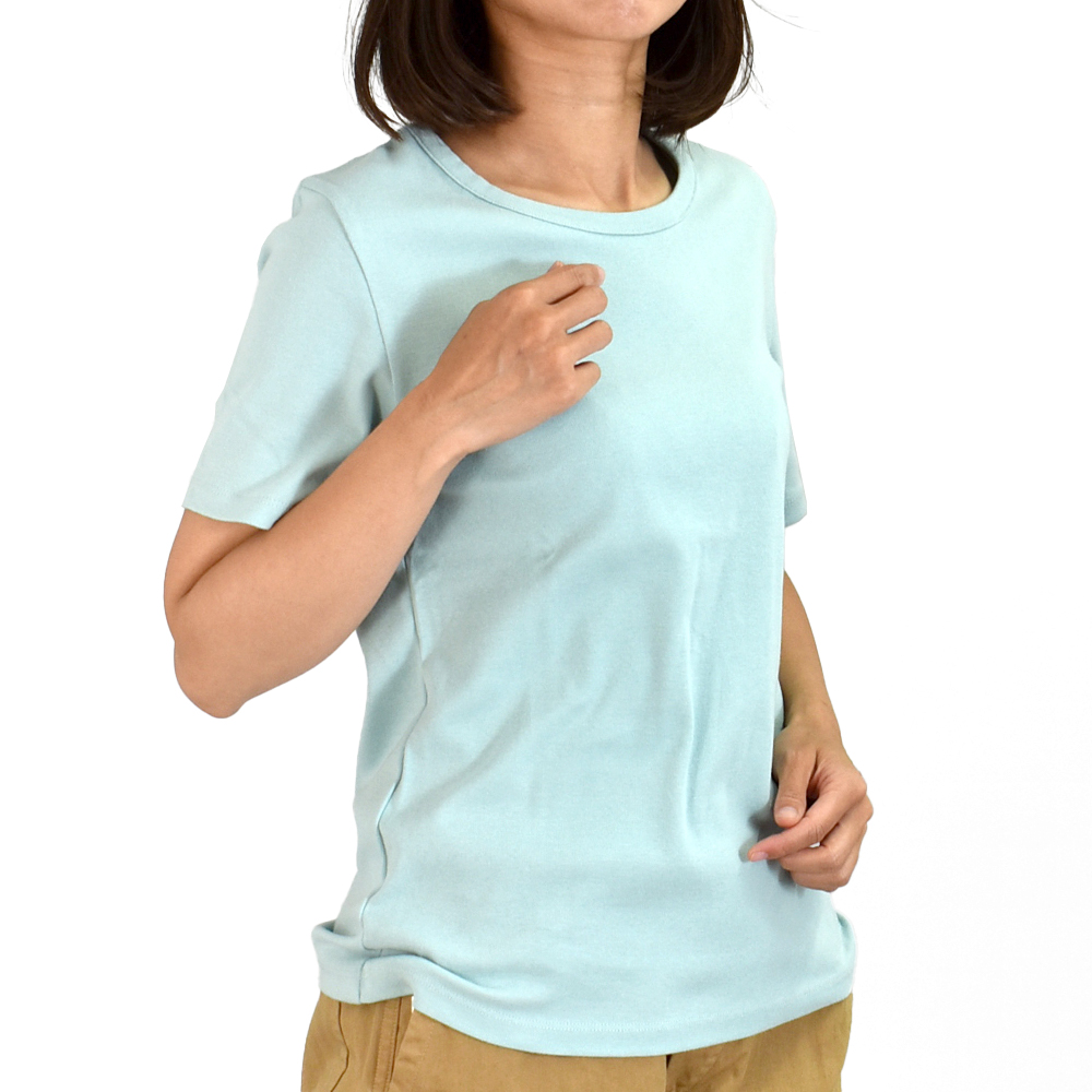 ポンデシャロン PONT DE CHALONS 半袖Tシャツ トロワ半袖PO コットンTシャツ ワンポイント刺繍 日本製 22413222 メール便発送対応可能 ミント レッド ラスト1点】トロワ＜半袖＞ PONT DE CHALONS
