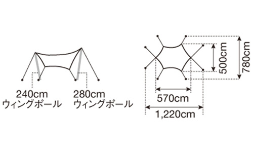 殿堂 Snow Peak クラシックタープ ヘキサ L FES-101 テント/タープ