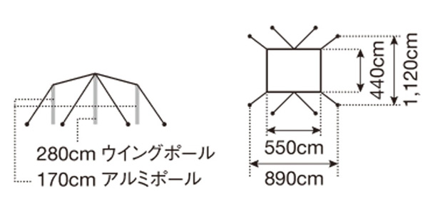 メール便不可】 スノーピーク クラシックレクタタープL 限定品 lambda