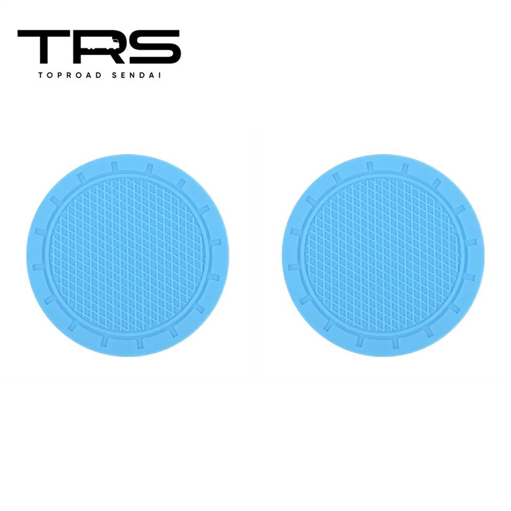 TRS ドリンクホルダー コースター 70mm 2個セット ブラック/ブルー