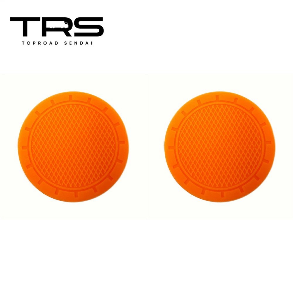 TRS ドリンクホルダー コースター 70mm 2個セット ブラック/ブルー