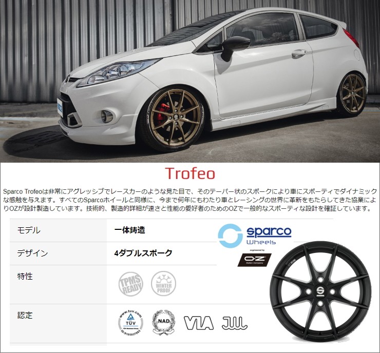 OZ SPARCO Trofeo 6.0J-15インチ (35) 4H/PCD100 GBK ホイール１本 OZ スパルコ トロフェオ  :Trofeo-156035-4100-GBK-1:TSオンラインSHOP - 通販 - Yahoo!ショッピング -  自動車（lesozavod.com.by）